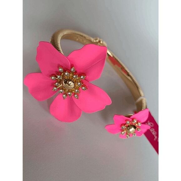 🌺 LILLY PULITZER Oversized Orchid Flower Roxie Pink Bracelet NEW WITH GIFT BAG - Picture 8 of 15